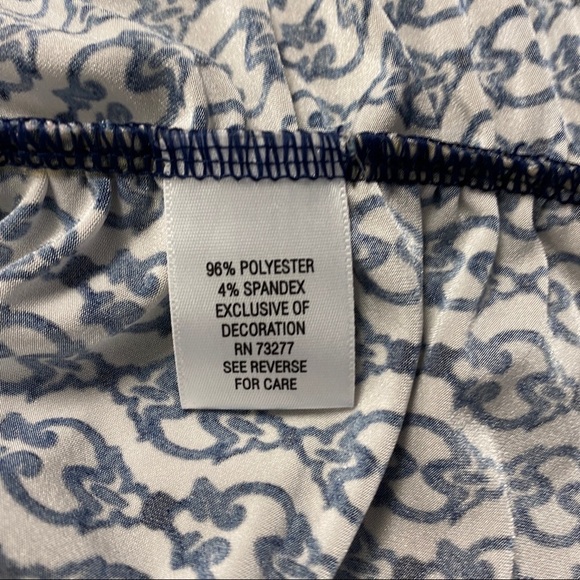 Dana Buchman sleeveless blouse navy and white medium - Picture 5 of 5